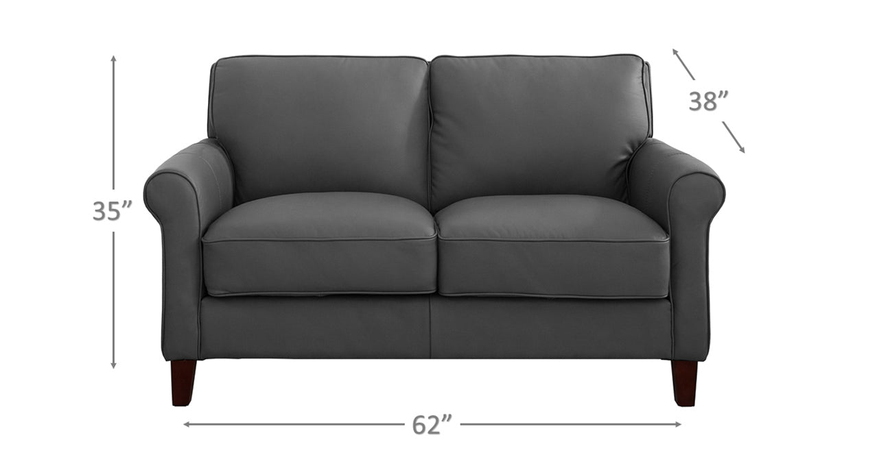 Laguna Leather Sofa Collection, Steel Gray
